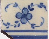 Antique Wall Tile - Portuguese Tile 18th century - Hand Painted Portuguese Tile