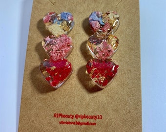 Dripping Hearts Post Earrings