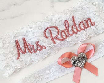 Dusty Rose Wedding Garter Bride Non Slip Lace Bridal