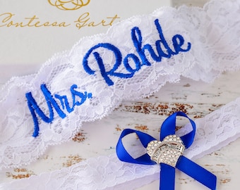 Royal Blue Wedding Garter for Brides Lace Garters Bridal