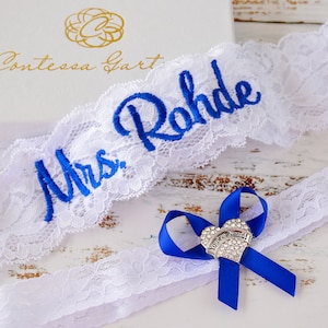 Royal Blue Wedding Garter for Brides Lace Garters Bridal