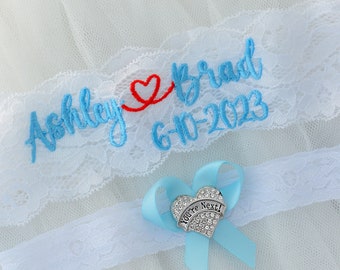 Light Blue Wedding Garter for Brides Lace Personalized Non Slip Lace