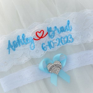 Light Blue Wedding Garter for Brides Lace Personalized Non Slip Lace