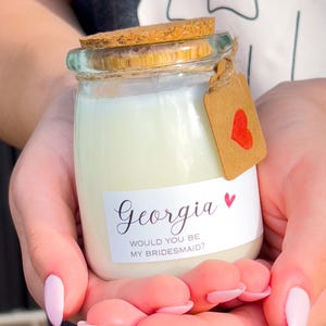Personalized Bridesmaid Proposal Candle Soy Wax Custom Scent