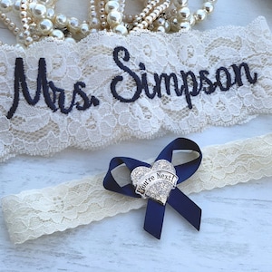 Personalized Wedding Garters Brides Something Blue Garter Non Slip Your Are Next