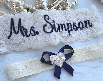 Personalized Wedding Garters Brides Something Blue Garter Non Slip Your Are Next