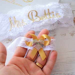 Gold Wedding Garters for Brides Personalized image 6