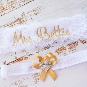 Gold Wedding Garters for Brides Personalized image 5