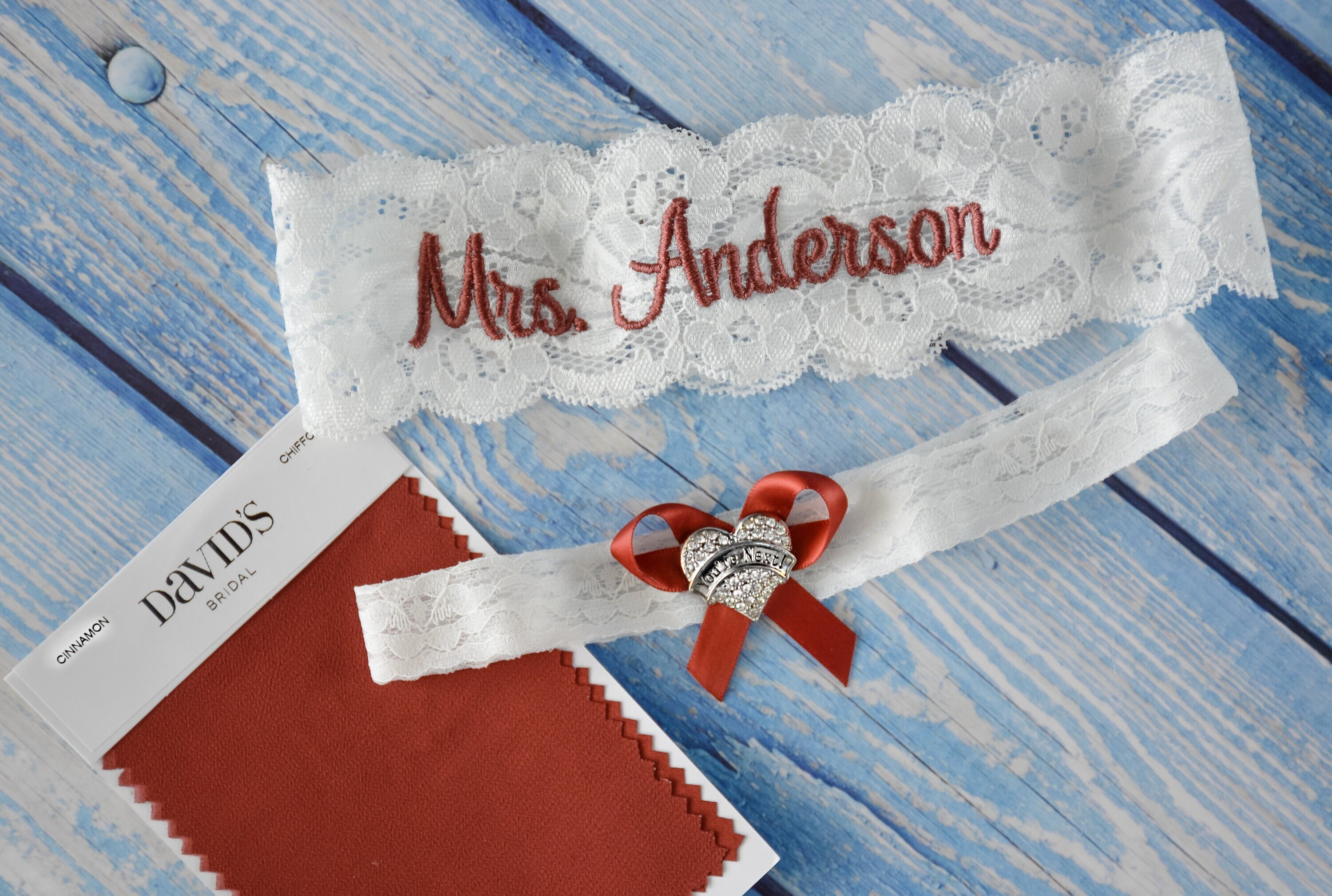 Wedding Garter for Brides Cinnamon Fall Personalized Custom Non-slip Lace -  Etsy Israel