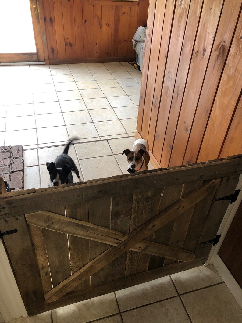 Rustic Reclaimed Pallet Wood Dog Gate Etsy