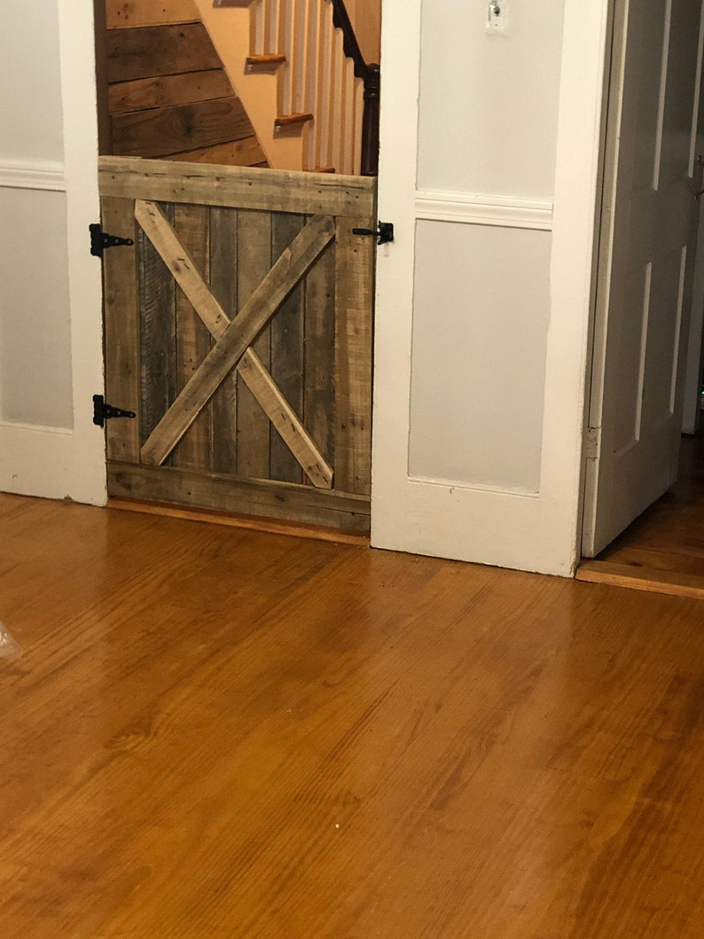 Rustic Reclaimed Pallet Wood Dog Gate Etsy