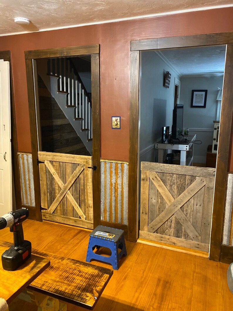 Rustic Reclaimed Pallet Wood Dog Gate Etsy