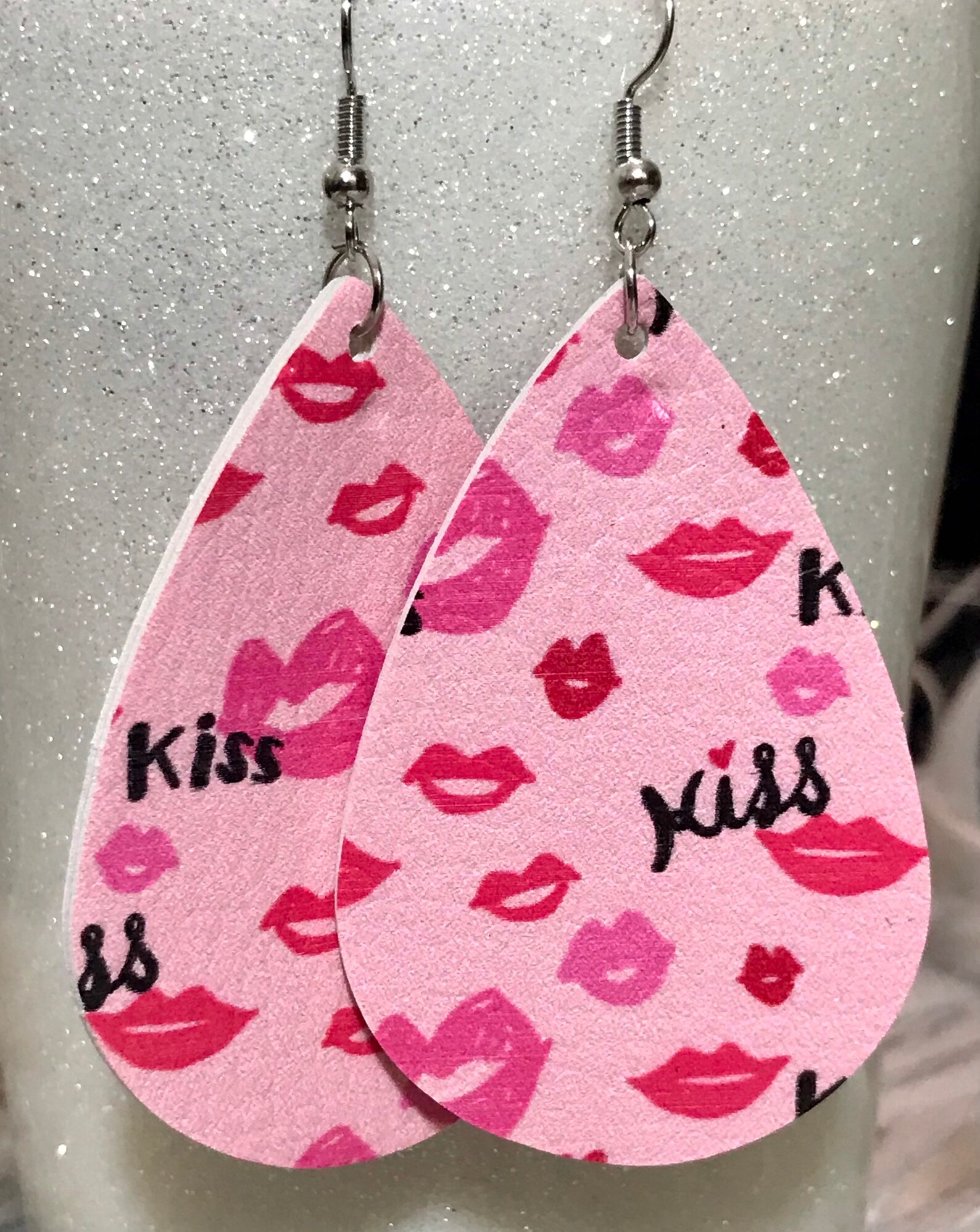 Valentines Day Faux Leather Earrings | Etsy
