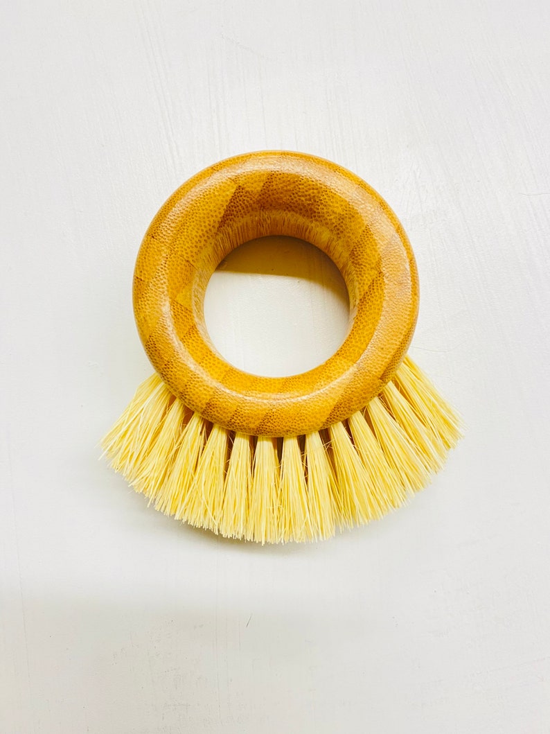 Bamboo Sisal Kitchen Ring Brushzero Waste Natural Veggie Etsy