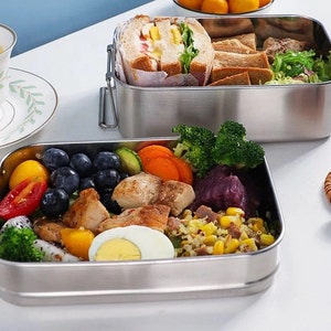 Stainless Steel 3-in-1 Bento Lunch Box with Pod Insert - Holds 6