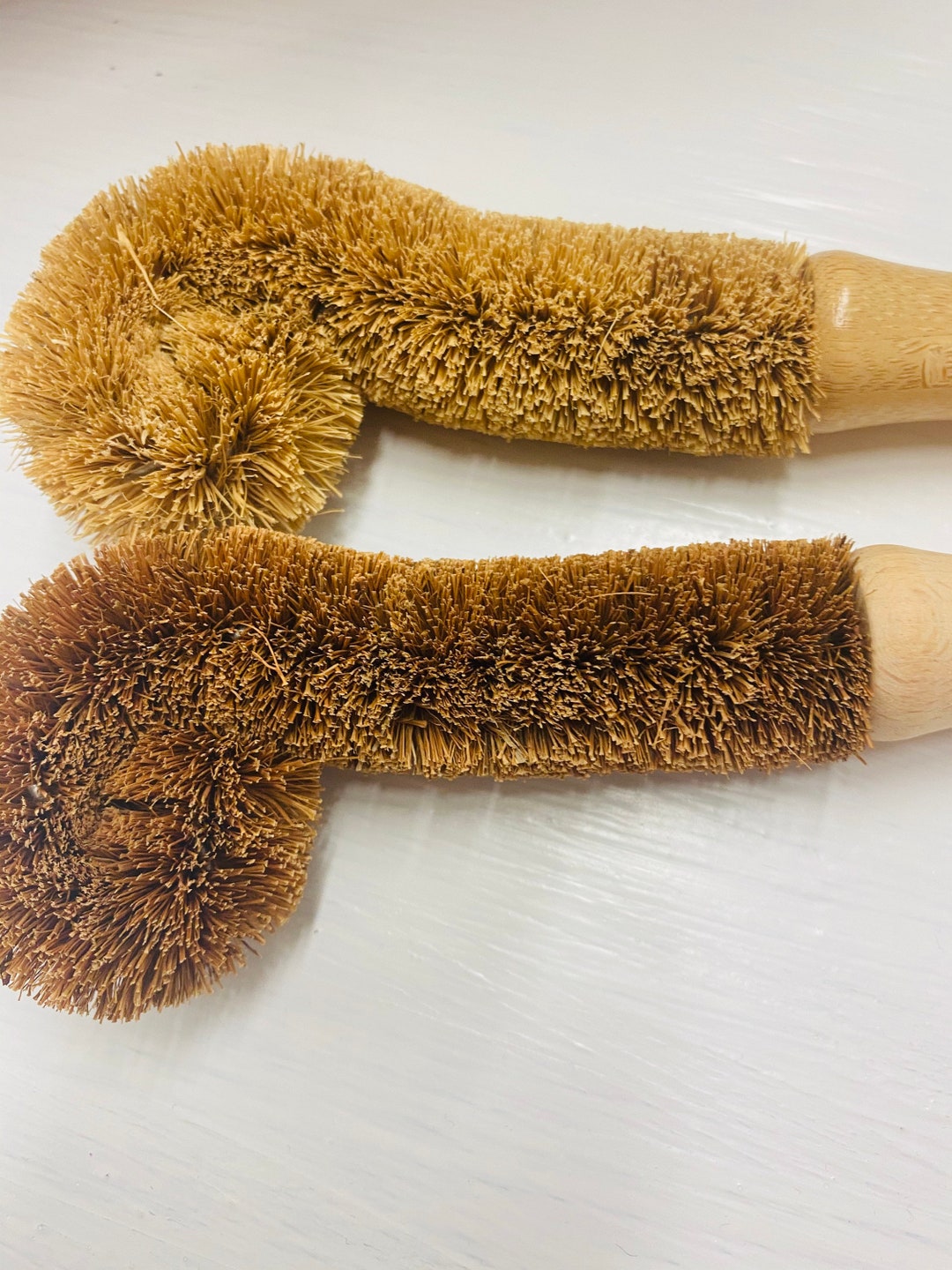 Coconut Fiber Dish Scrubber Natural Mason Jar Brush With Adjustable Top