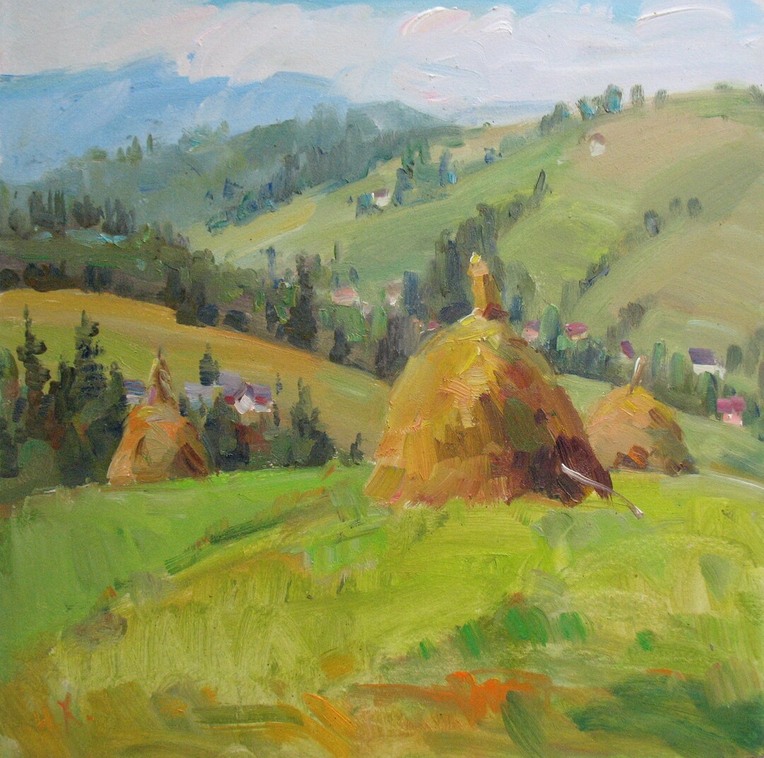Rural Landscape, Summer Painting, Cuntryside Decor, Ukrainian Art ...