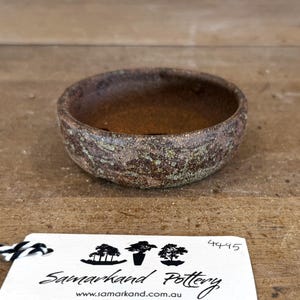 Round 10cm Brown Smooth Stoneware Woodash Bonsai Pot