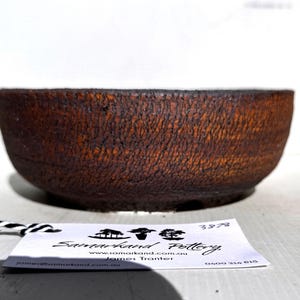 Round 17.5cm Brown Stoneware Unglazed Bonsai Pot