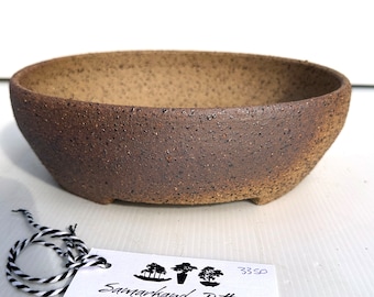 Oval 22cm Stoneware Smooth Finish Unglazed Bonsai Pot