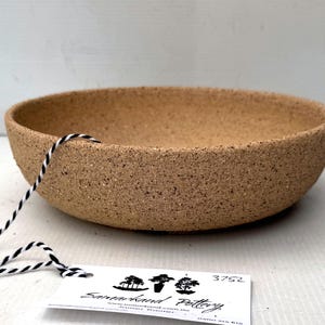 Round 21cm Brown or Tan Stoneware Unglazed Bonsai Pot