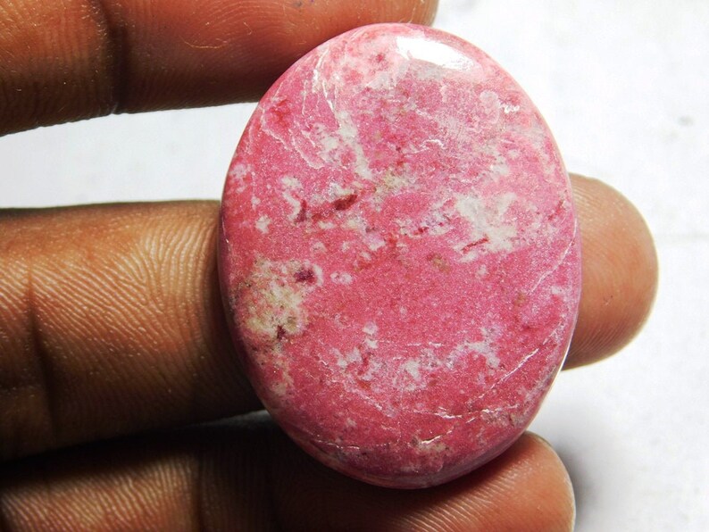 WOW-Natural Thulite Cabochon,Natural Thulite Gemstone,Top loose Thulite Gemstone oval shape 50 cts size 34x23x5 #1061