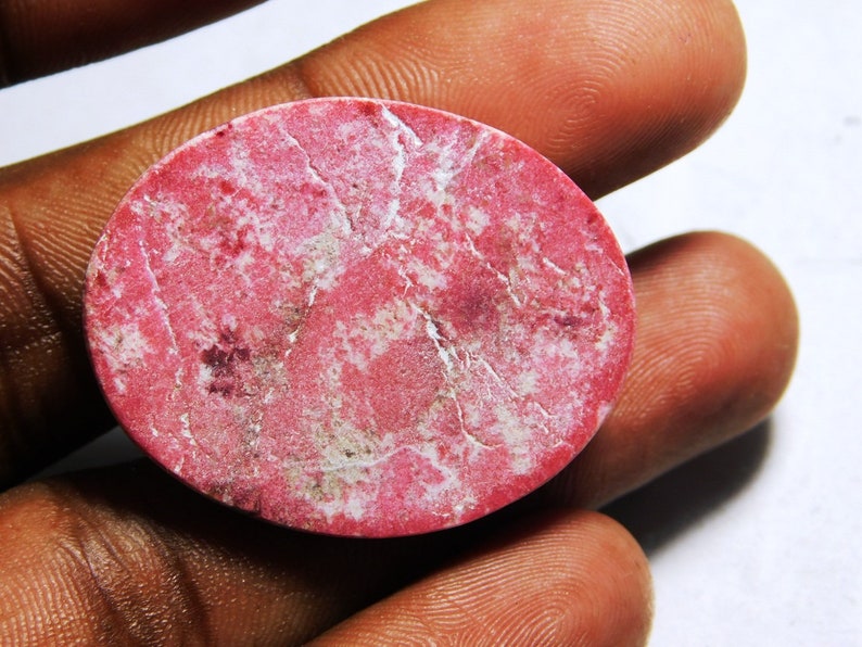 WOW-Natural Thulite Cabochon,Natural Thulite Gemstone,Top loose Thulite Gemstone oval shape 50 cts size 34x23x5 #1061