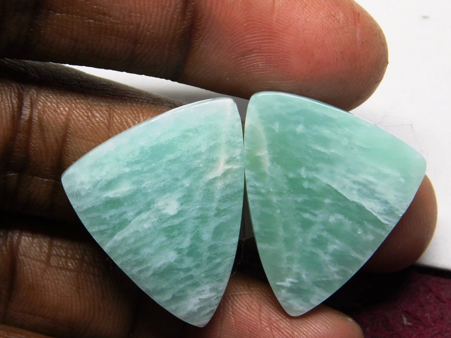 GoodNatural Green Amazonite pair cabochon loose gemstone Etsy