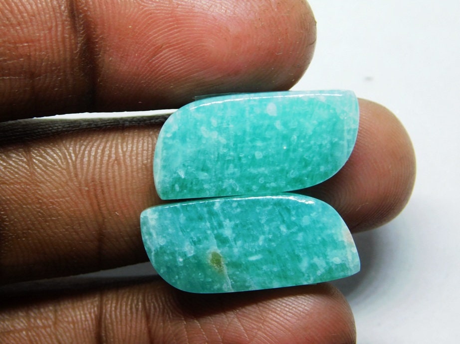 GoodNatural Green Amazonite pair cabochon loose gemstone Etsy
