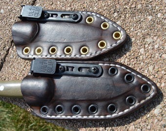Bark river bushcraft scout custom leather over kydex sheath!! Only Sheath !!!