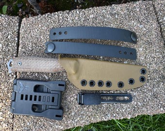 Kydex Knife Sheath for Kizer Begleiter (3V Steel, Burlap Micarta Model) - Sheath Only
