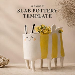 Pottery Template, Slab Building Pattern for Beginner Planter Digital Download