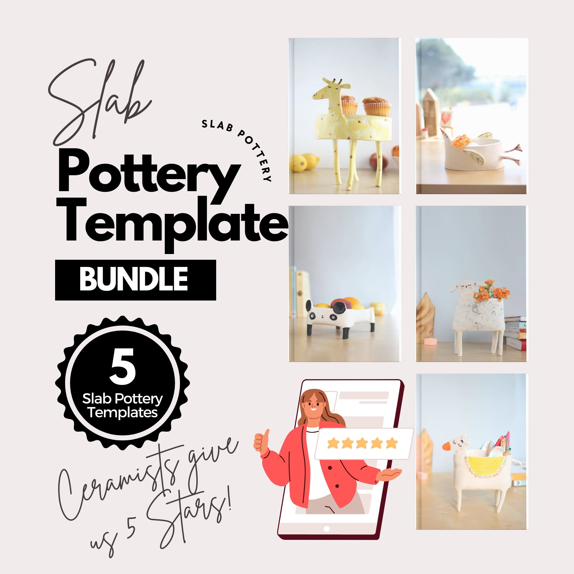 Slab Building Template Bundle Slab Pottery Template Kit Home Pottery Template Ceramic Pottery ...