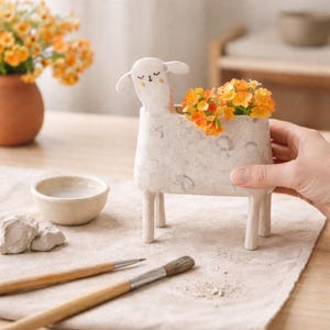 Pottery Template For Giraffe Planter, Slab Building PDF Guide