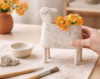 Pottery Template For Giraffe Planter, Slab Building PDF Guide