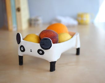Plantilla de cerámica, tutorial en PDF para construir una bandeja de losas Panda con patrón cerámico.