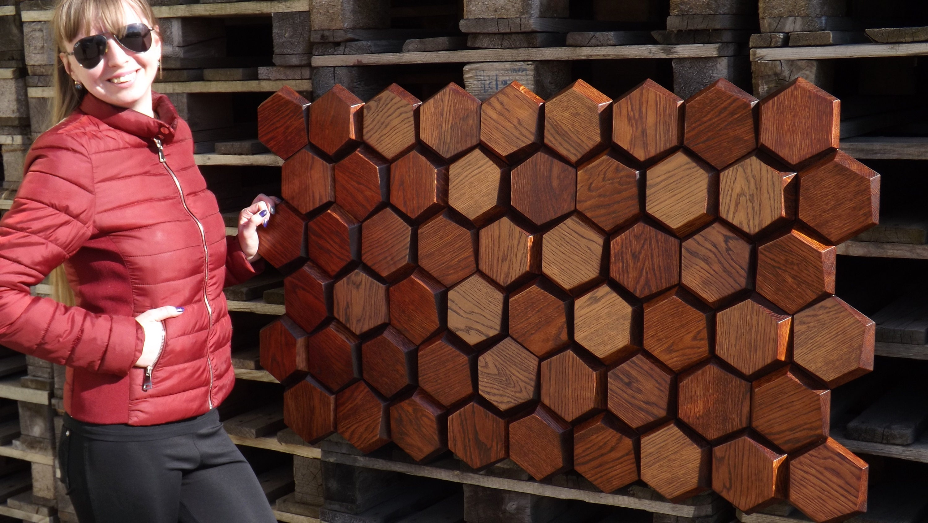 Wood Wall Art hexagon 18.94 X 25.87 Etsy