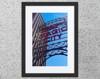 Oprawione i oprawione zdjęcie Birmingham Alabama Magic City Znak COA podpisany przez artystę