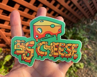 2 Big Cheese Cheddar Block Boss Hustler Entrepreneur Stickers