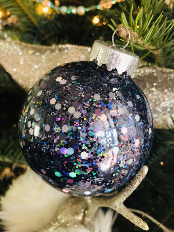 Galaxy Inspired Glitter Plastic Ornaments 