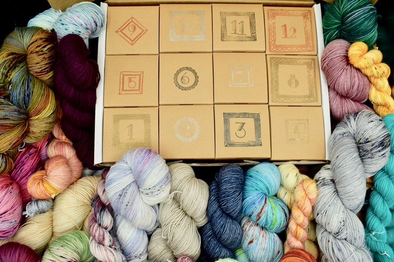 12 Days of Yarn Assorted Mini Skein Advent Calendar Etsy