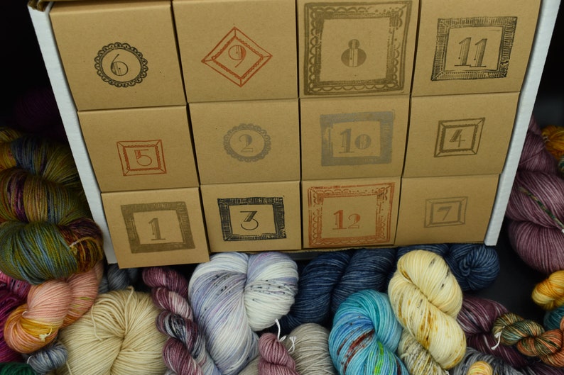 12 Days of Yarn Assorted Mini Skein Advent Calendar Etsy