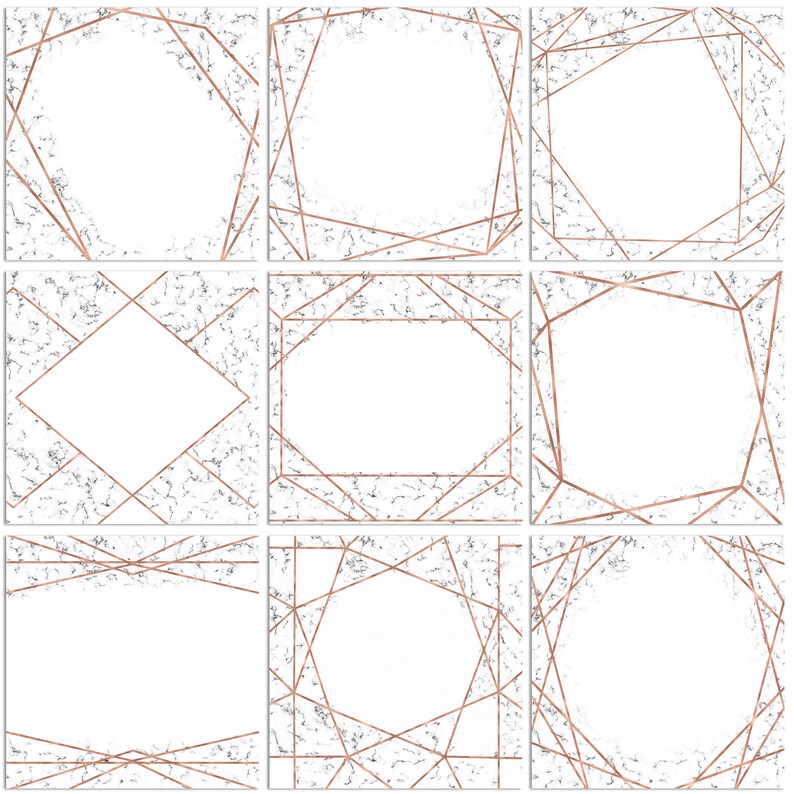 White Marble Geometric Paper Backgrounds Scrapbooking Digital Geometric Rose Gold Marble Digital Paper Backgrounds Textures Patterns