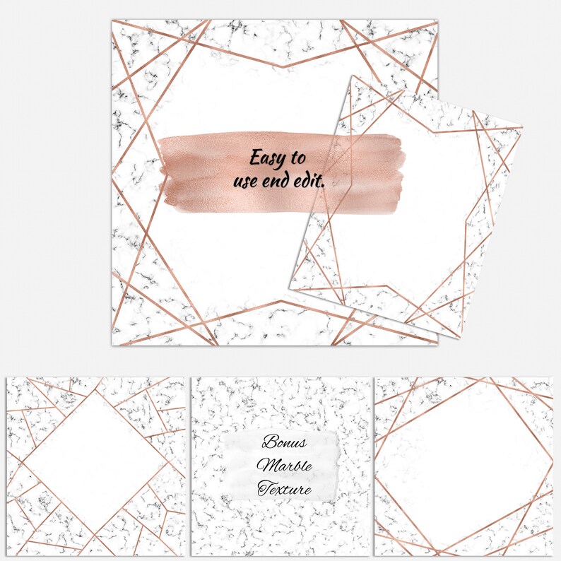 White Marble Geometric Paper Backgrounds Scrapbooking Digital Geometric Rose Gold Marble Digital Paper Backgrounds Textures Patterns