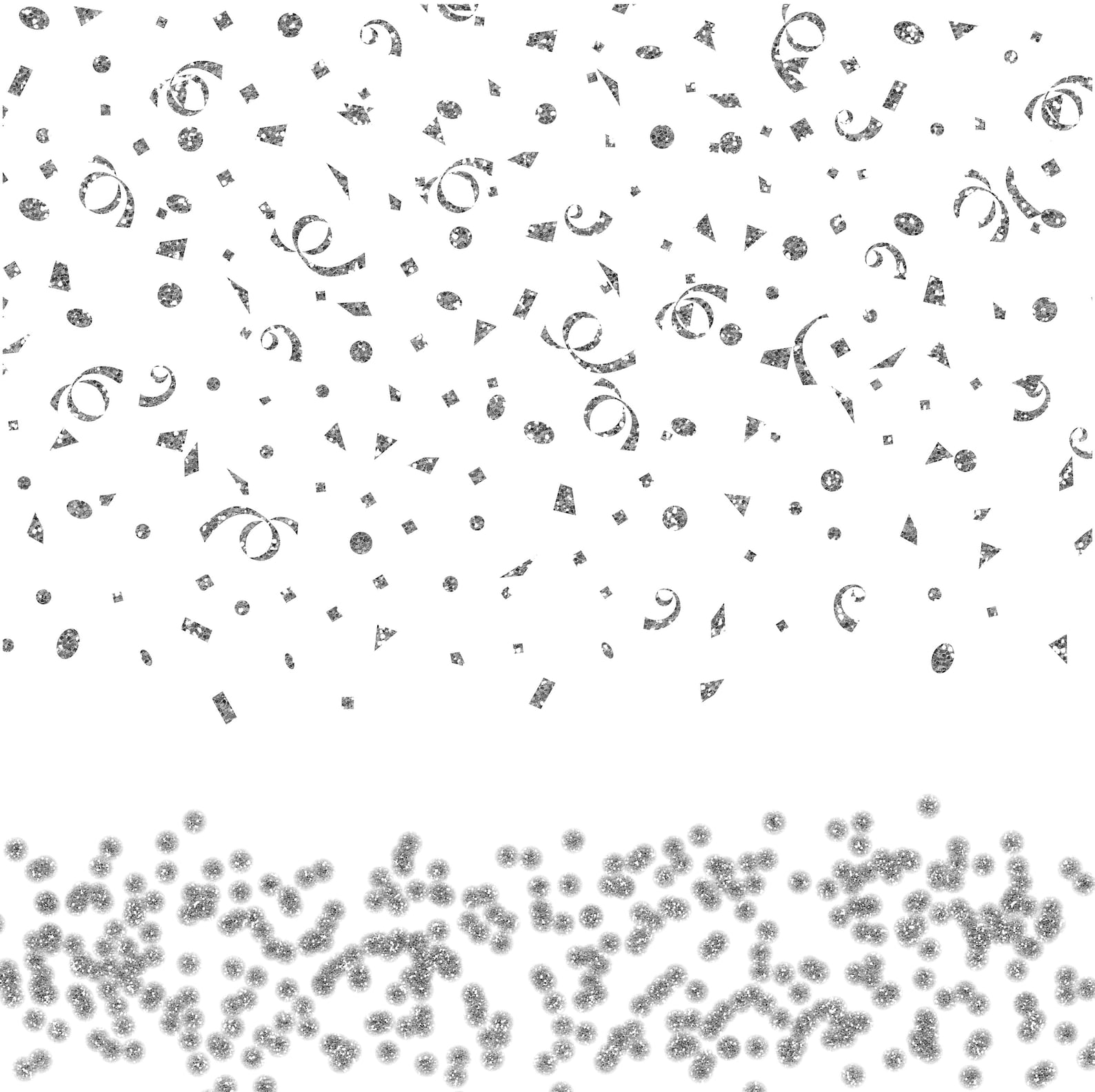 Silver Glitter Confetti Clipart Overlay Borders Digital Etsy