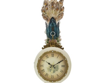 Ratharts blau, weiße Faser doppelt Seiten hängen-Designer-Wanduhr (25,4 cm X 68,6 cm)