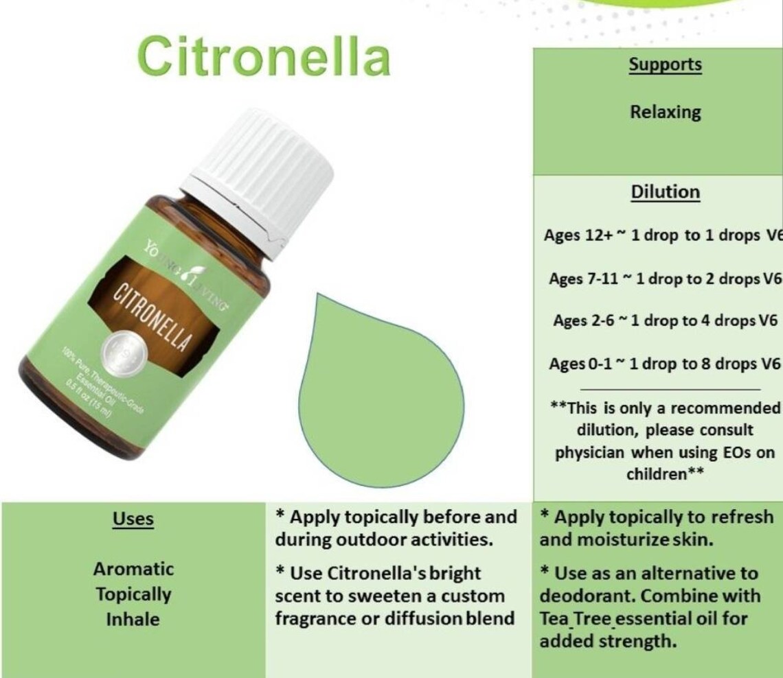 Citronella Young Living Essential Oil 15ml Etsy