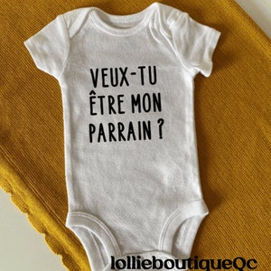 Cache-couche demande parrain / Godfather / Bodie Blanc / demande spécial / veux-tu être mon parrain ?