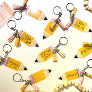 Pencil key ring/Teacher gifts/teacher key ring, keychains/Teacher gifts
