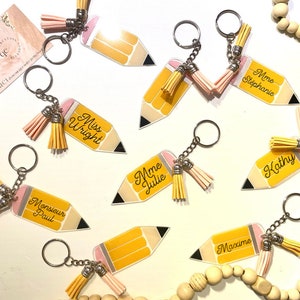 Pencil key ring/Teacher gifts/teacher key ring, keychains/Teacher gifts